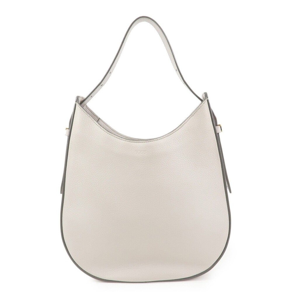 TOD'S OBOE Medium Leather Hobo Bag Hand Gray